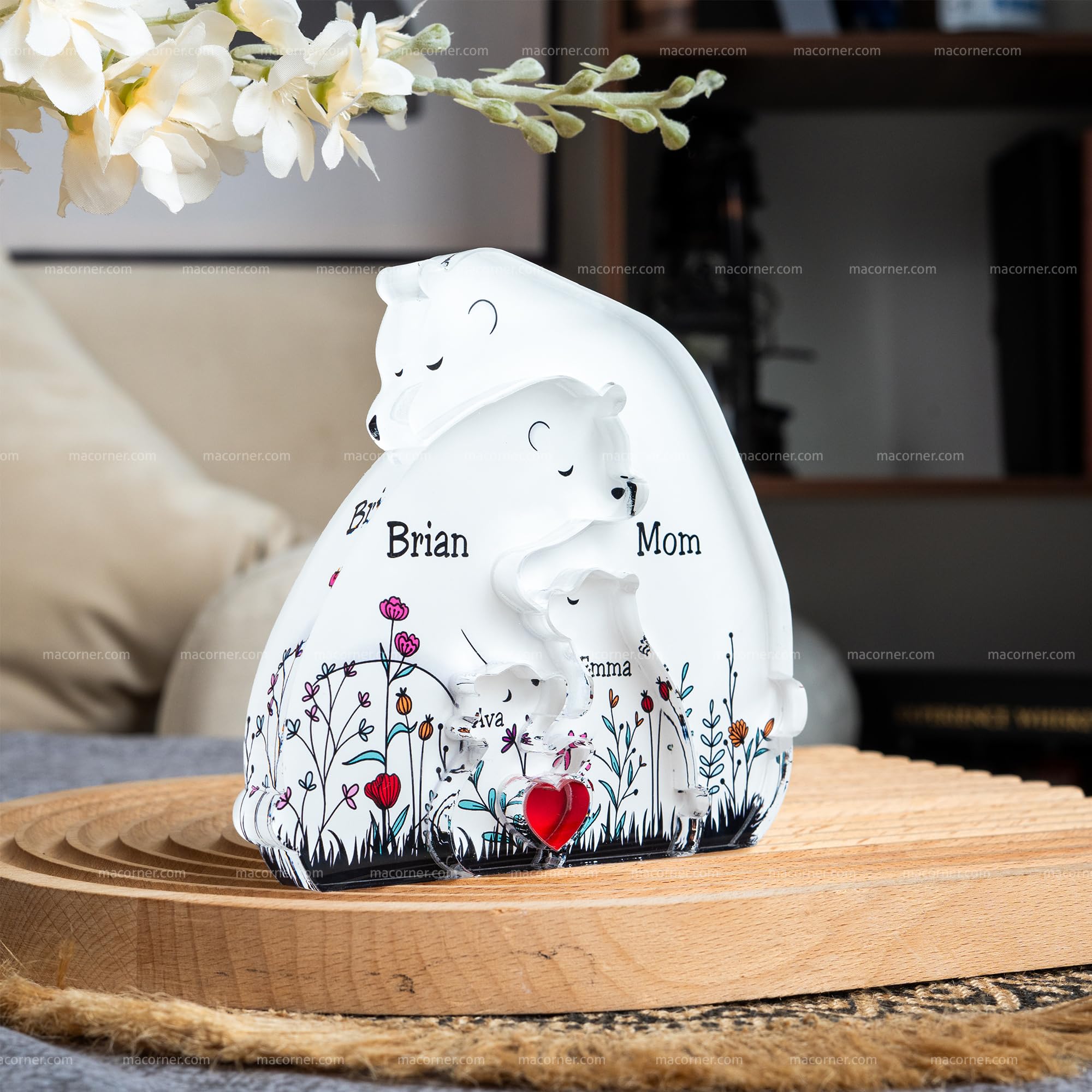 Amazon.com: Macorner Personalized Acrylic Bear Puzzle, Hugging