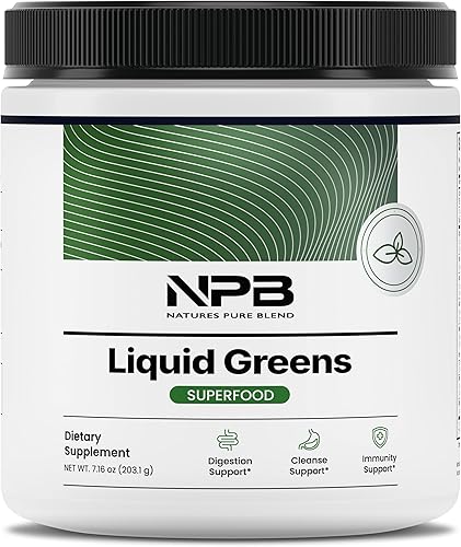 Nature's Pure Blend Verdes líquidos - Verdes superalimentos - Salud de desintoxicación y digestión - Probiótico - Mezcla de hongos - Adaptógenos -