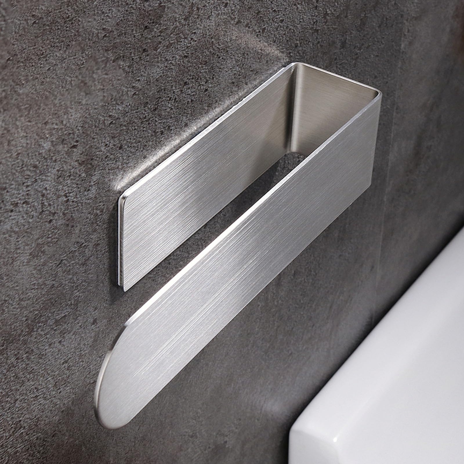 Kthzi Silver Self Adhesive Towel Holder,Stainless Steel Bathroom Kitchen Hand Towel Rail