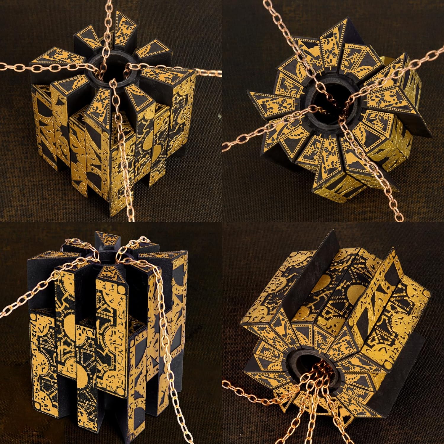 Hellraiser Puzzle Box - Accurate Lament Configuration with Functional Mechanical Lock, Detachable Puzzle Cube & Base - Premium Horror Prop Gift for Fans