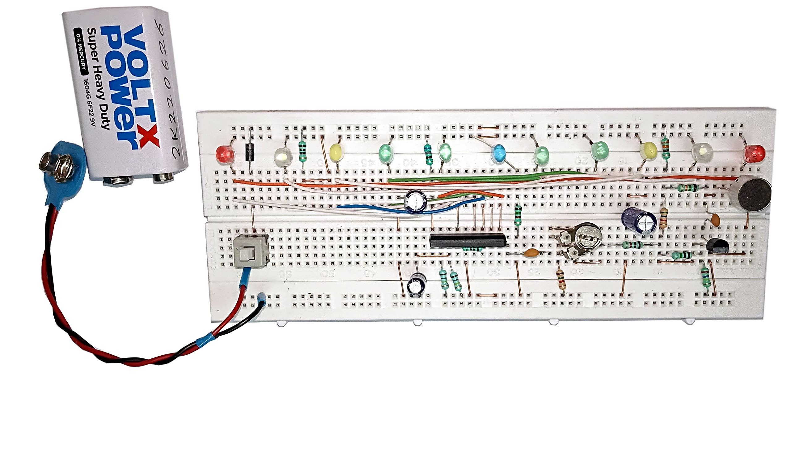 pke LED Disco Light Breadboard Circuit Runs with Sound/Music (B079KD49WW) Amazon Price History, Amazon Price Tracker