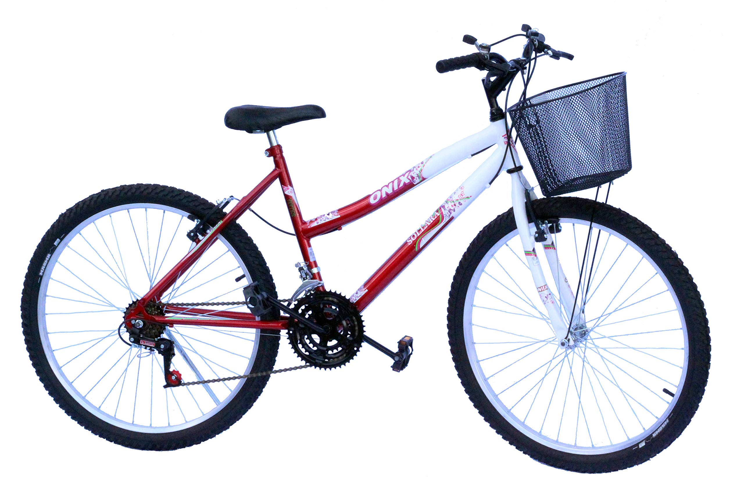 Bicicleta aro 26 onix fem mtb 18m convencional cor vermelho