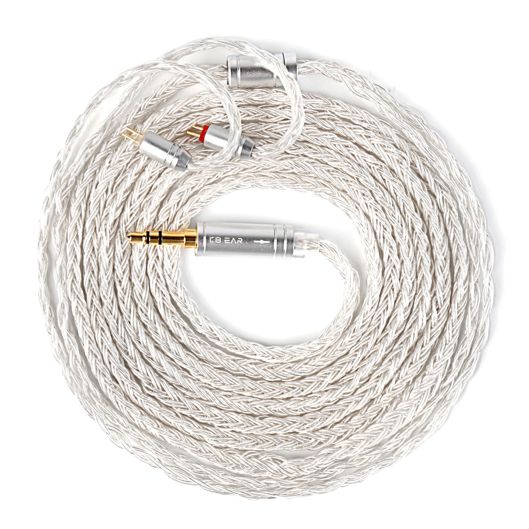 keephifi 1.5m Long IEM Cable 2Pin, KBEAR ST16 Max Silver in Ear Monitor Cable Earbud Wire, 16-Strand SPC HiFi Headphone Cable for Truthear x Crinacle Zero，Moondrop Blessing 3, Kiwi Orchestra Lite etc