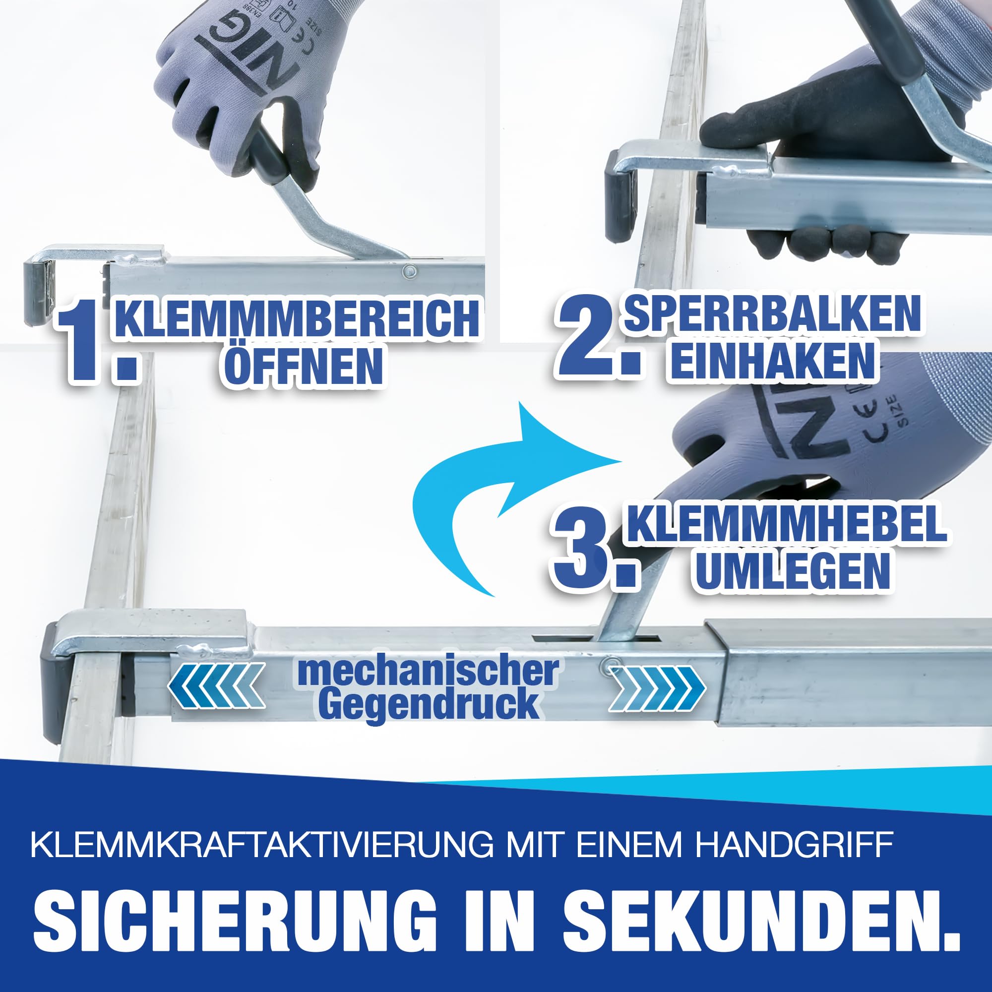 2 x Spannbrett, 1,92-2,72 m Zwischenwandverschluss Ladungssicherung und Transportsicherung für PKW LKW Anhänger und Transporter