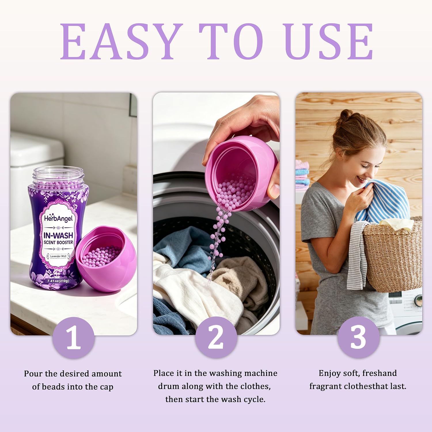 In-Wash Laundry Scent Booster Beads Lavender 7.41 Oz, Up to 20 Wash Cycles