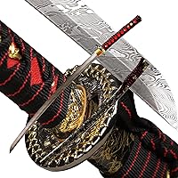 Vista 18 de Espada Katana Japonesa Samurai Hecha a Mano con Saya de Madera de Rayskin Dura, Puede Cortar Bambú