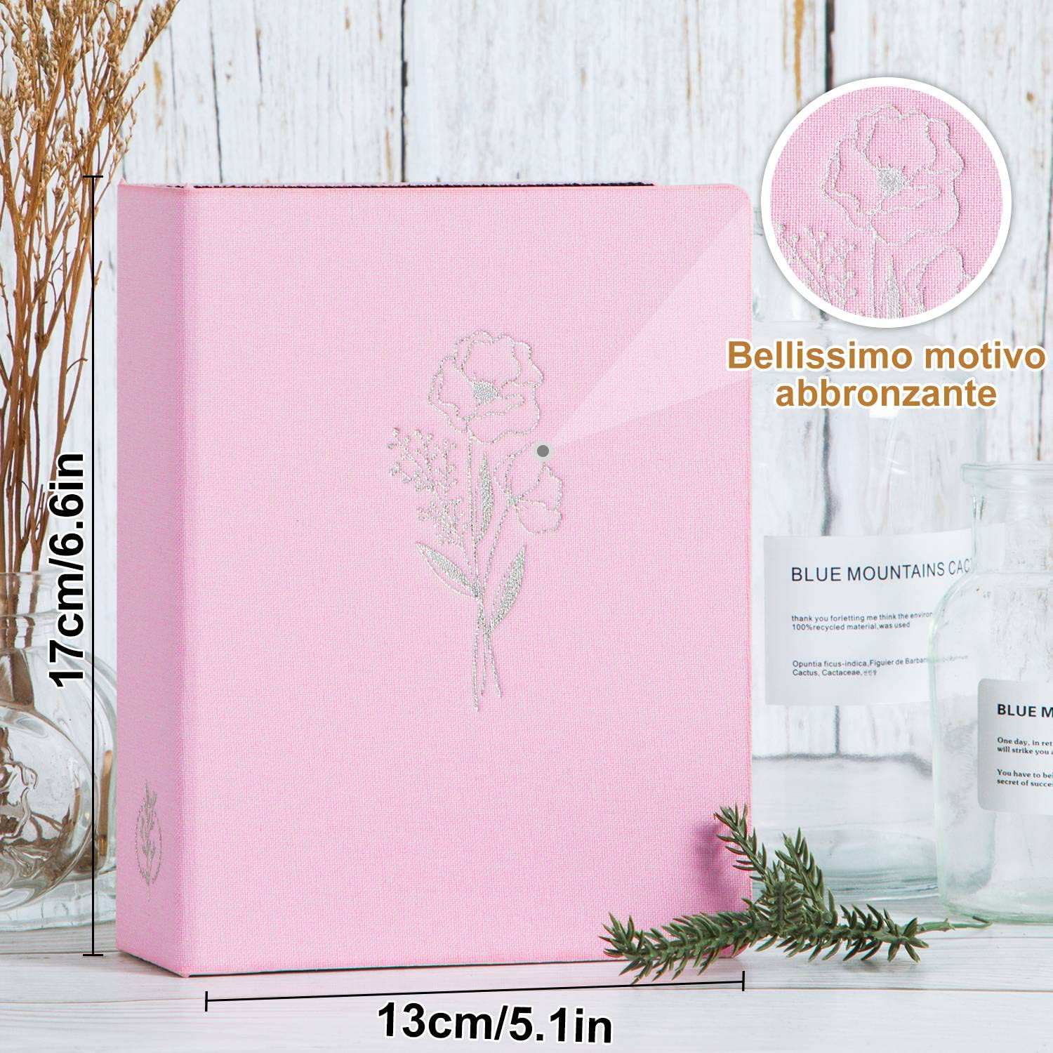 Lanpn Album Fotografico 10x15 100 con Tasche 2 Confezioni, Piccolo Mini Biancheria Album Foto Portafoto Verticale Tascabile Tasca Rosa