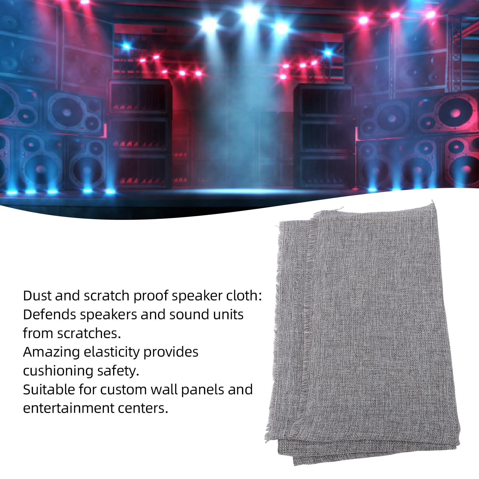 Housse en Tissu pour Haut-Parleur, 59,06 X 19,69 Pouces, Tissu de Grille en de Polyester pour Haut-parleurs Domestiques, Grands Haut-parleurs et Boîtes KTV, Tissu Stéréo