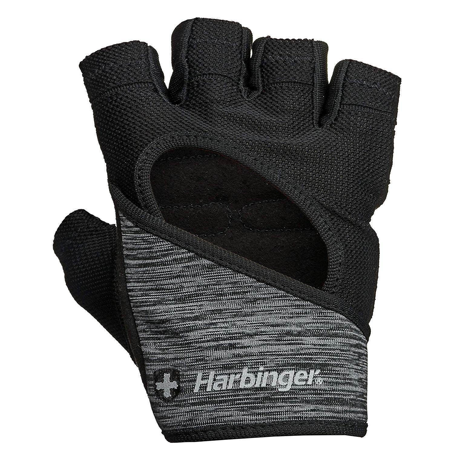 Harbinger Flexfit Weightlifting Gloves-Natrual Grip Palm Protection and Full Range of Motion,7-Piece Leather Palm Naturally Contours To Your Hand,Provides Full Range of Motion,Large,Black