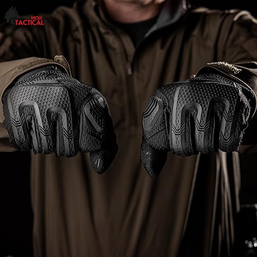 Miniatura 4 de WOLF TACTICAL Guantes de tiro tácticos para hombres, guantes militares, guantes de airsoft para paintball, combate, ejército, pantalla táctil