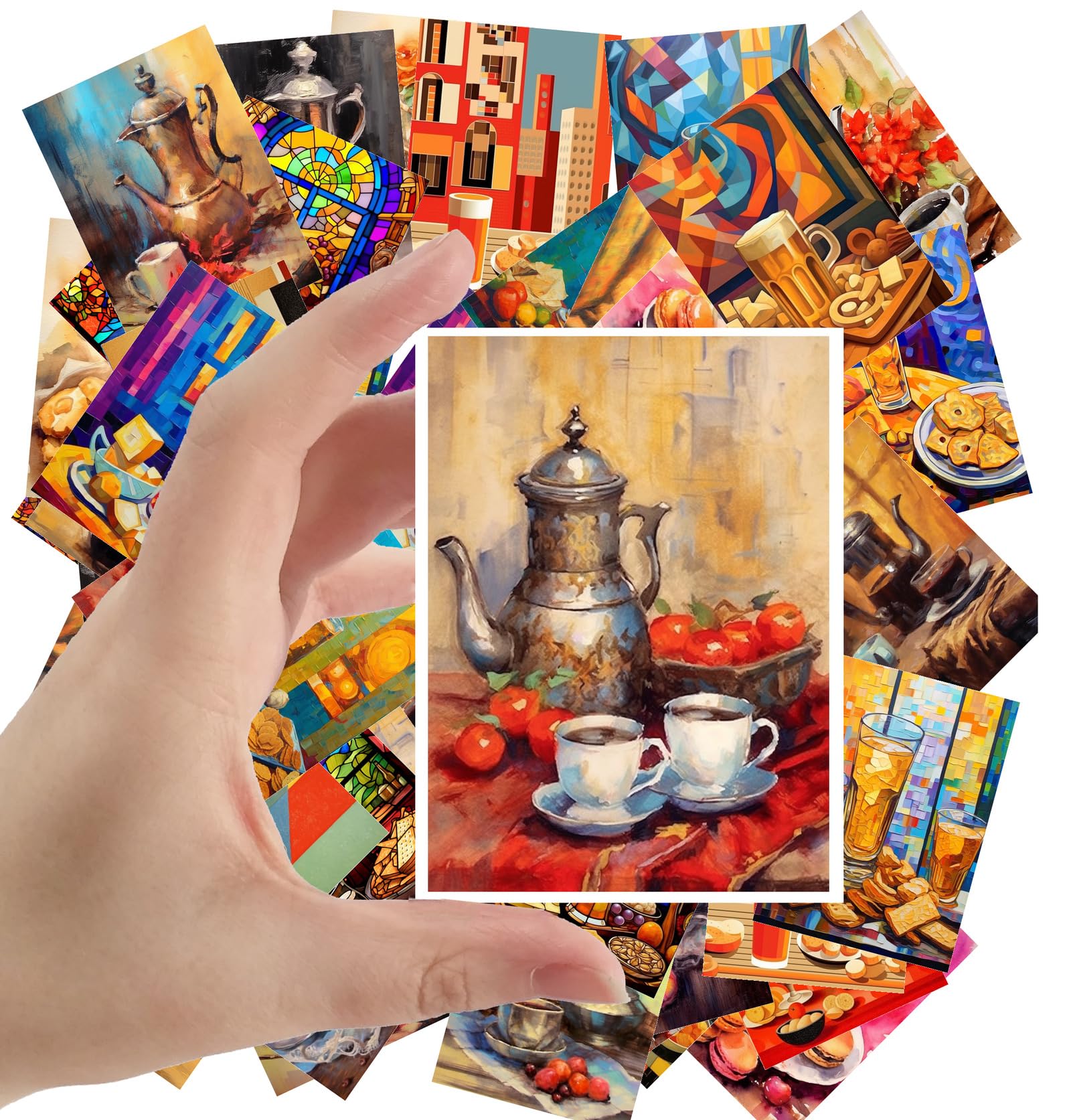 Carte de vœux rétro lot de 24 autocollants illustrés pour cadeaux