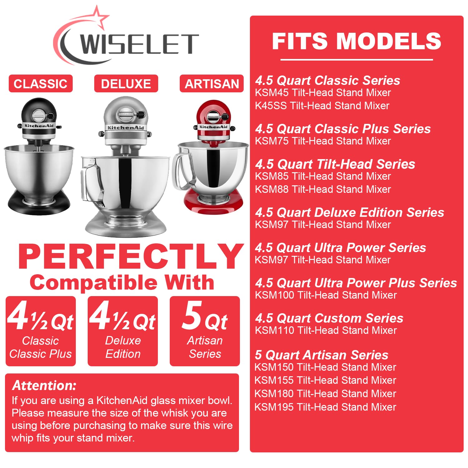 Amazon.com: K45WW Stainless Steel Wire Whip for KitchenAid Artisan