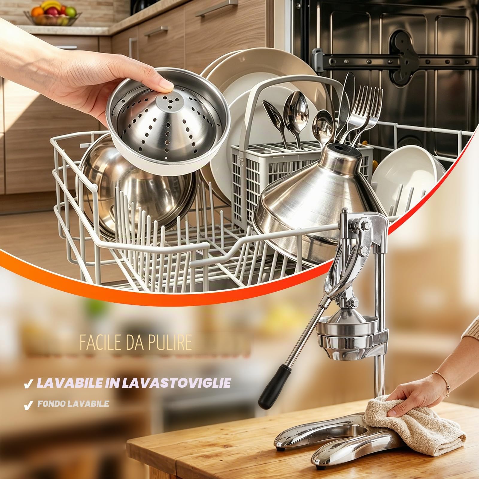 Moongiantgo Spremiagrumi Manuale Commerciale a Doppio Modo, Spremi-Limoni Professionale Con LEVA Ergonomica Senza Sforzo, Spremiagrumi a Mano per Arance, Melograni, Lime E Angurie | Spremi-Limoni Commerciale, Filtro smontabile, LEVA Ergonomica Senza Sforz