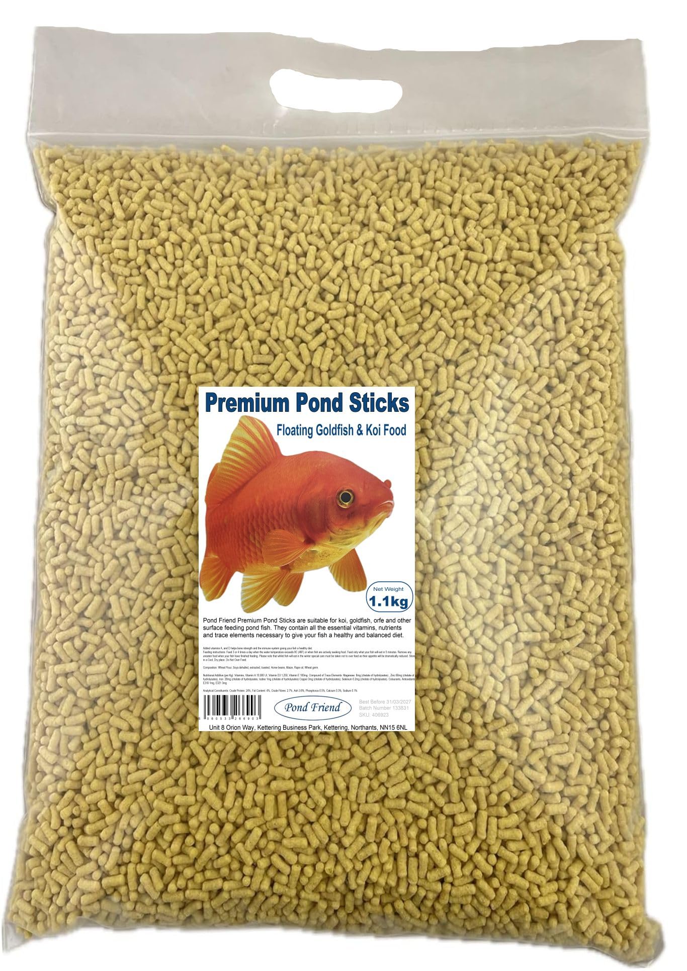 Pond Friend Fish Food Sticks 1.1kg Premium Quality Goldfish Koi & Cold Water Feed