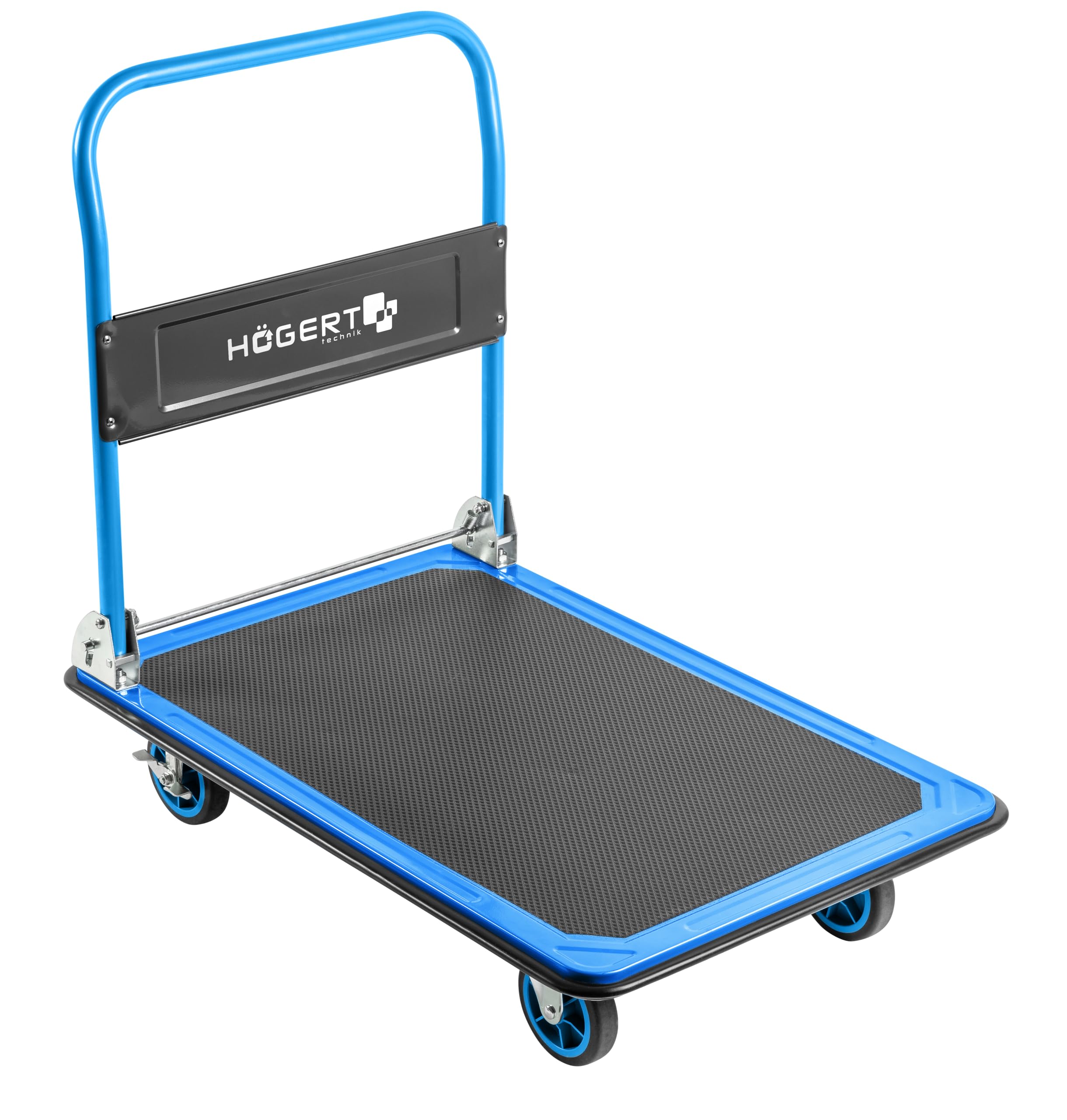 Högert Technik - Wózek ręczny Heavy Duty 900 x 600 mm – nośność do 300 kg – kierownica – uchwyty do wózka transportowego