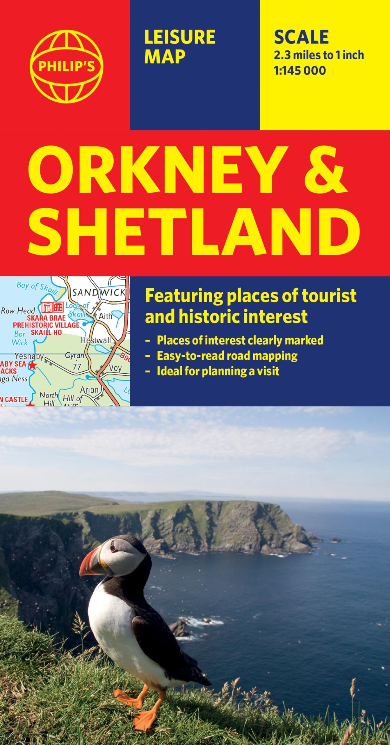 Philip's Orkney and Shetland: Leisure and Tourist Map: Featuring Places of Tourist and Historic Interest (Philip's Red Books)