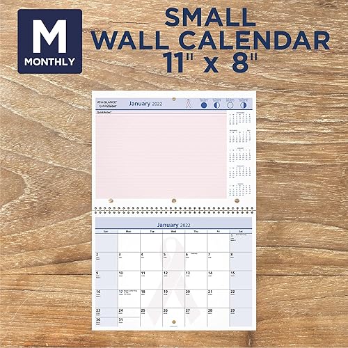 Miniatura 4 de AT-A-GLANCE AT-A-GLANCE - Calendario de pared 2022, 11 x 8 pulgadas, pequeño, encuadernado con alambre, notas rápidas, City of Hope (PMPN5028)
