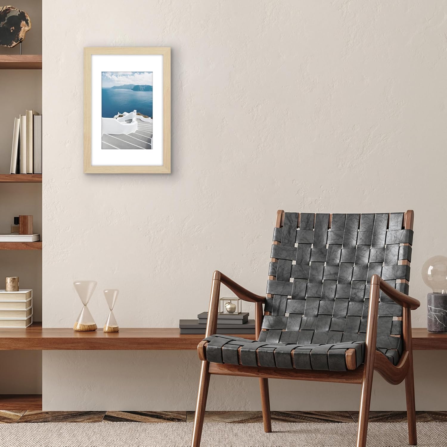 Americanflat 11x17 Picture Frame with Shatter-Resistant Glass - Use as 8x12 Frame with Mat or 11x17 Frame Without Mat - Hudson Collection - Wide Photo Frame for Wall Display - Natural Oak (Pack of 2)