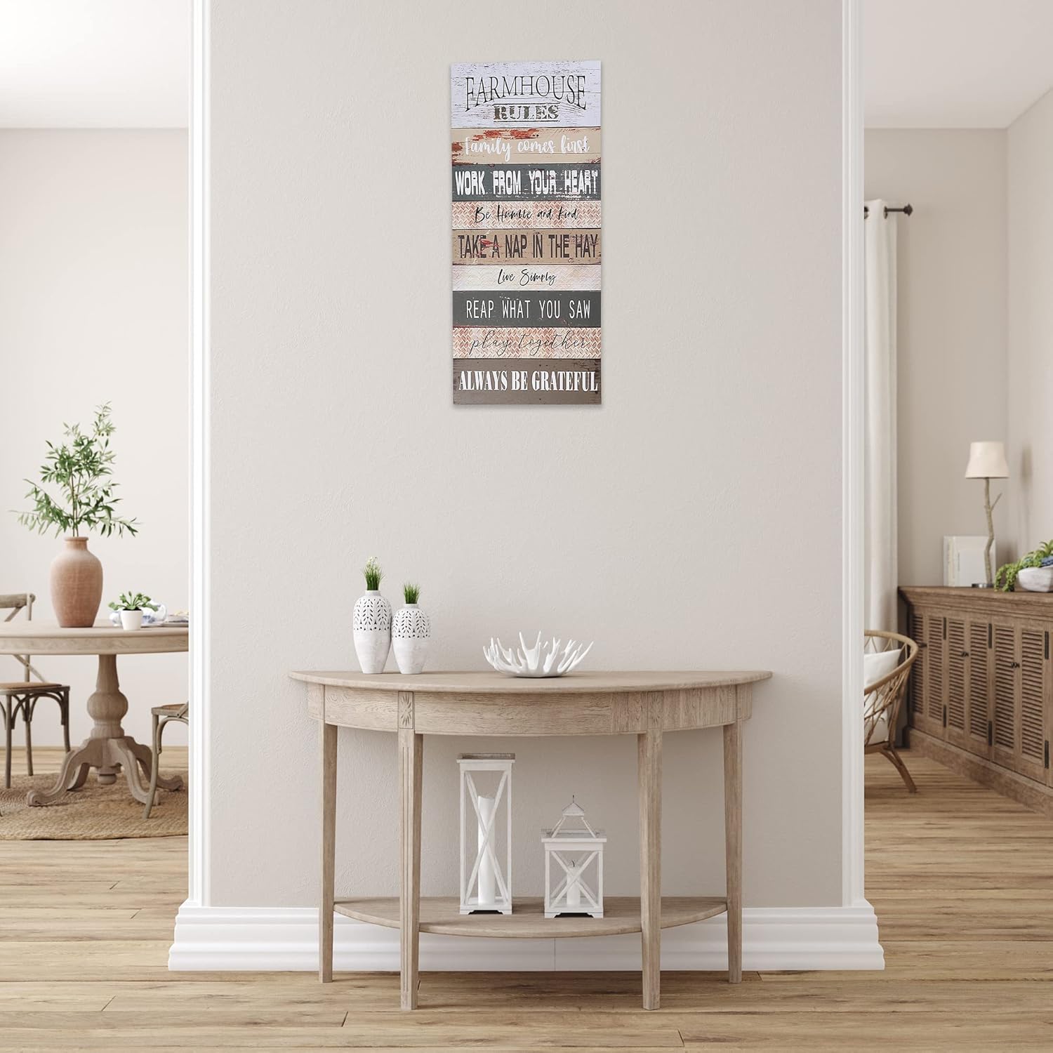 IH Casa Decor Canvas Wall Sign Farmhouse Rules