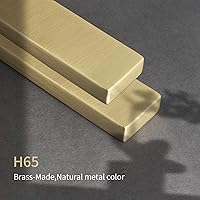 Vista 4 de Goo-Ki Hecho de latón puro, tiradores de dedo de latón cepillado, manijas de gabinete mate modernas de lujo, 7-9/16 pulgadas de centro a centro