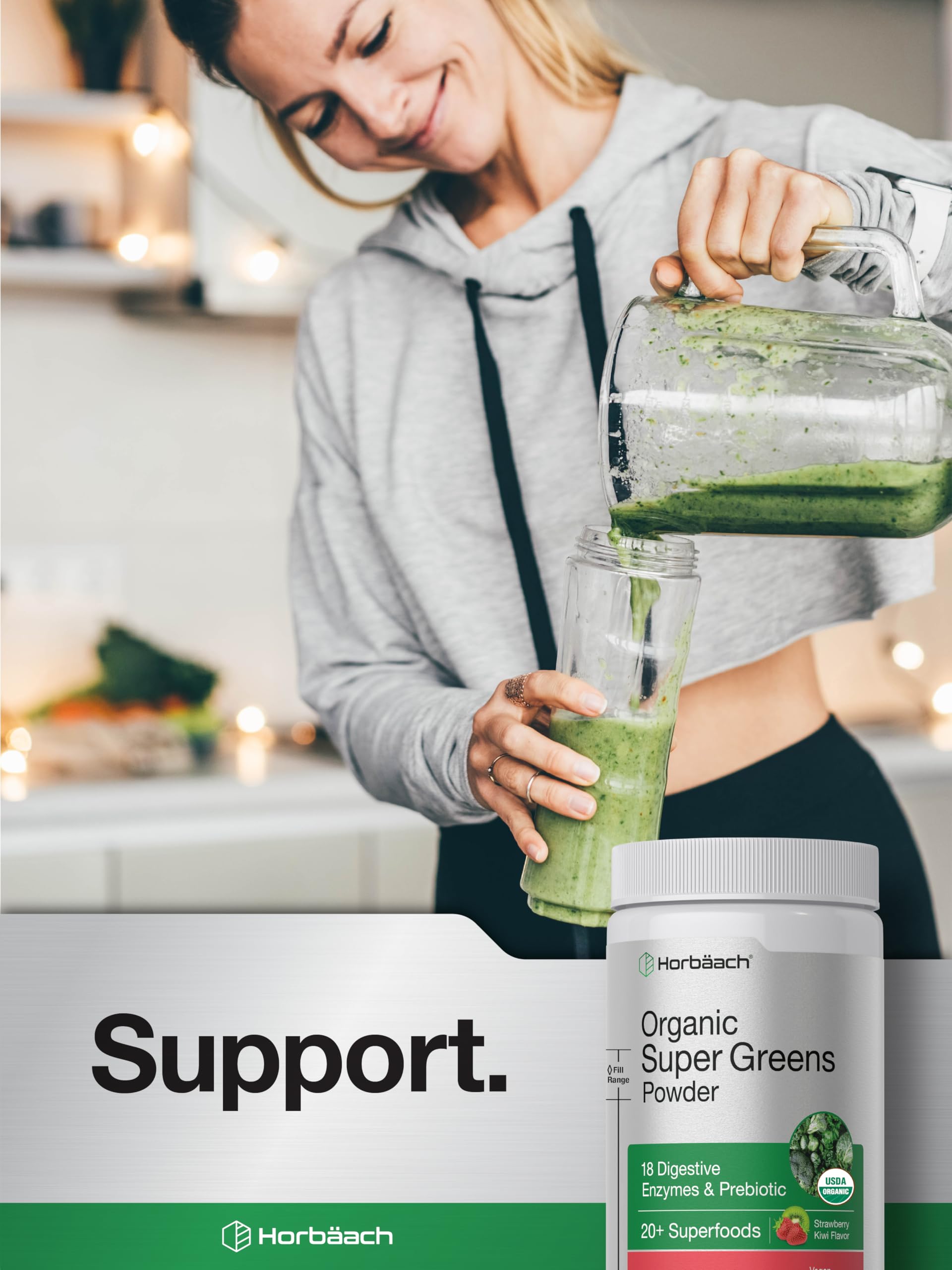 Horbäach Organic Greens Powder | 5.18 oz | 20+ Superfoods & Prebiotics — Amazon image 6