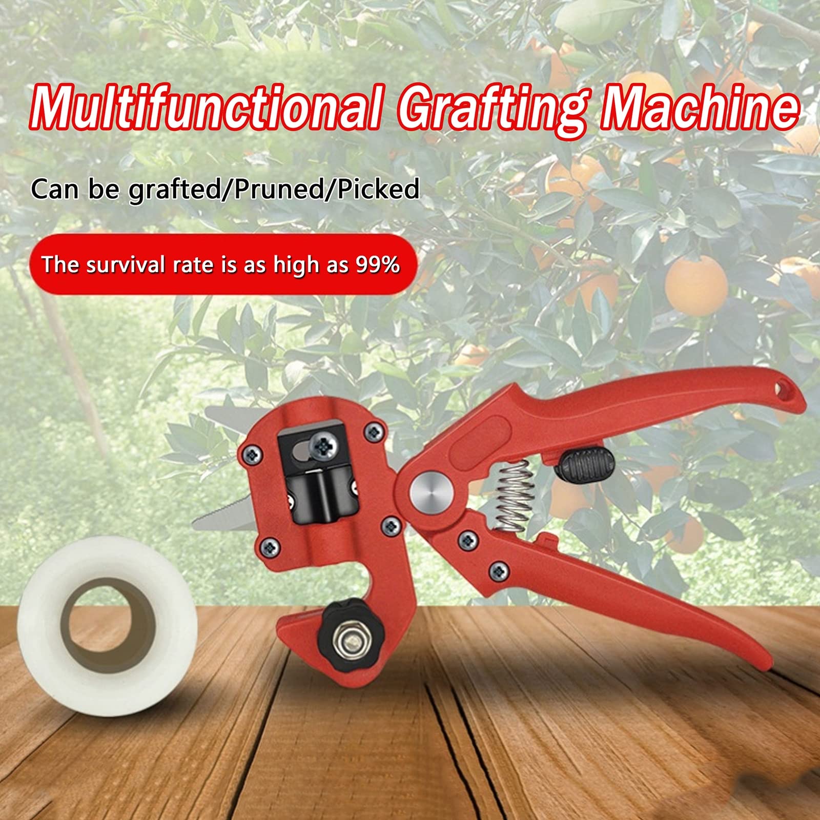 Kit di utensili per innesto da giardino 2 in 1, innesto a V/innesto a U/innesto a Omega, forbici da potatura per alberi da frutto da giardino, set di utensili per taglio e innesto con nastri per inn