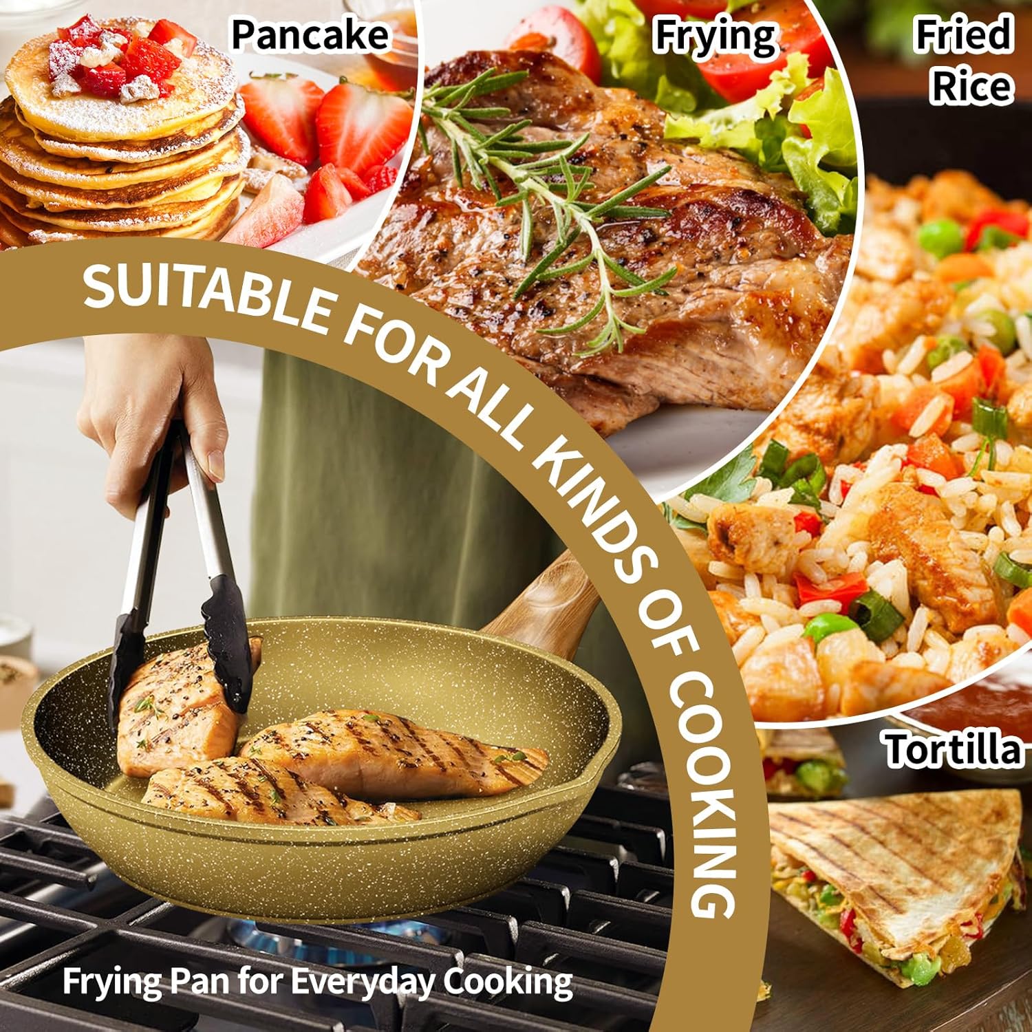Versatile Innerwell Gold Granite Pan for All Your Cooking Needs