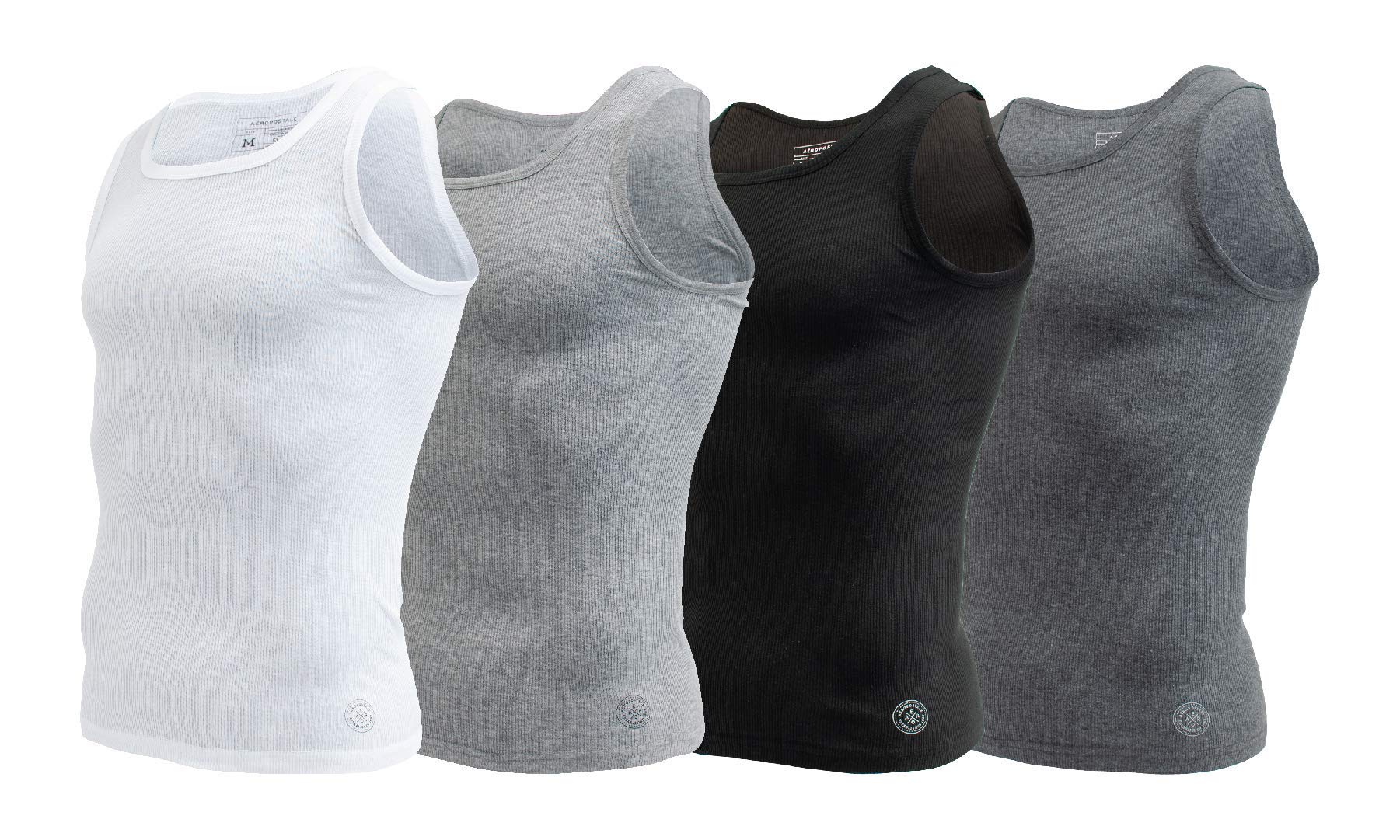 Aeropostale Mens Tank Tops A Shirts Mens Undershirts Contour Fit 4 Pack Tank Top for Men