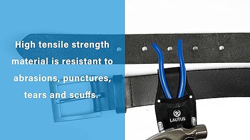 Miniatura 7 de Lautus Funda de alicates de nailon y soporte de martillo de lazo de acero resistente, portaherramientas negro