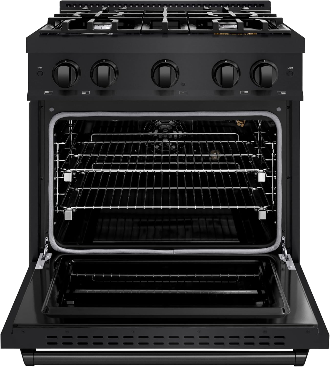 ZLINE 30 in. 4.2 cu. ft. Classic Gas Range with 4 Burner Cooktop and Convection Gas Oven in Black Stainless Steel (CGRB-30)