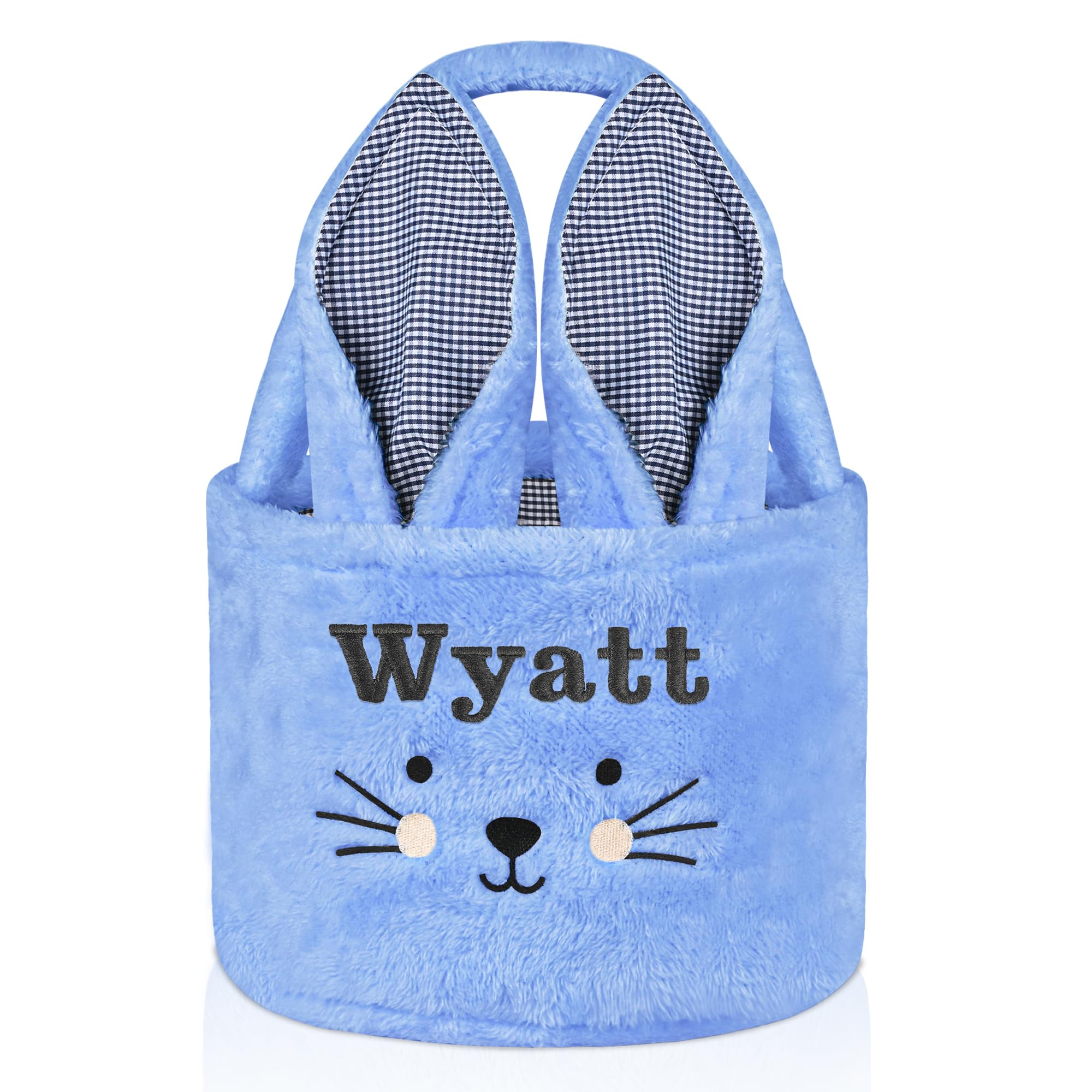 VIAKDEM Easter Baskets, Personalized Easter Basket Bunny - Blue
