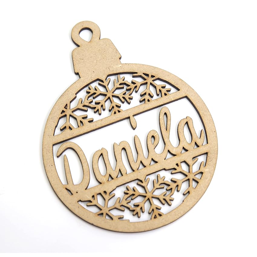 Immagine del prodotto Palle di Natale in legno personalizzate con nome, Decorazioni natalizie, Ornamento, decorazione per albero di Natale (Modello 1)