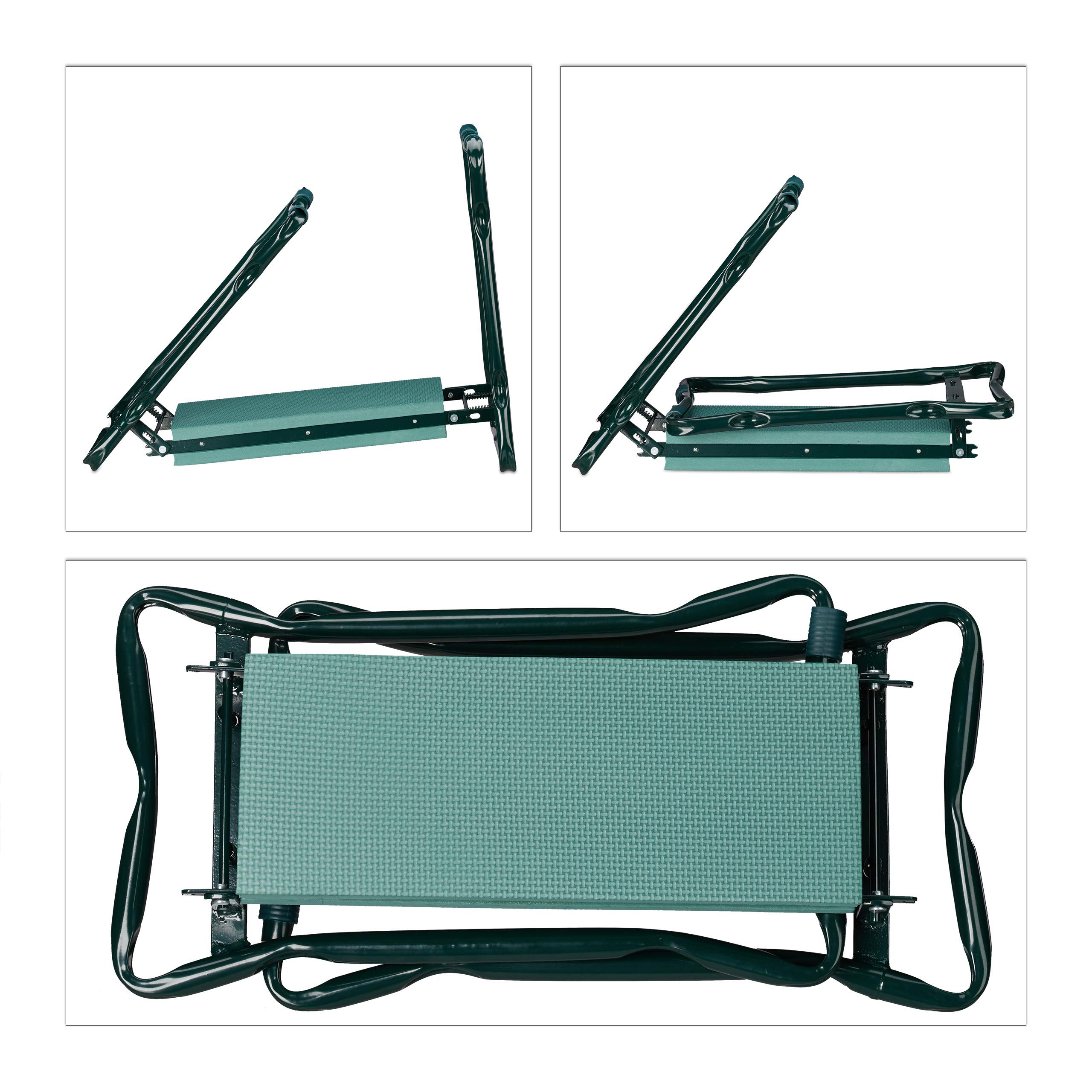 Relaxdays Agenouilloir Pliable 50x60x27,5cm Vert Jusqu'à 150 kg