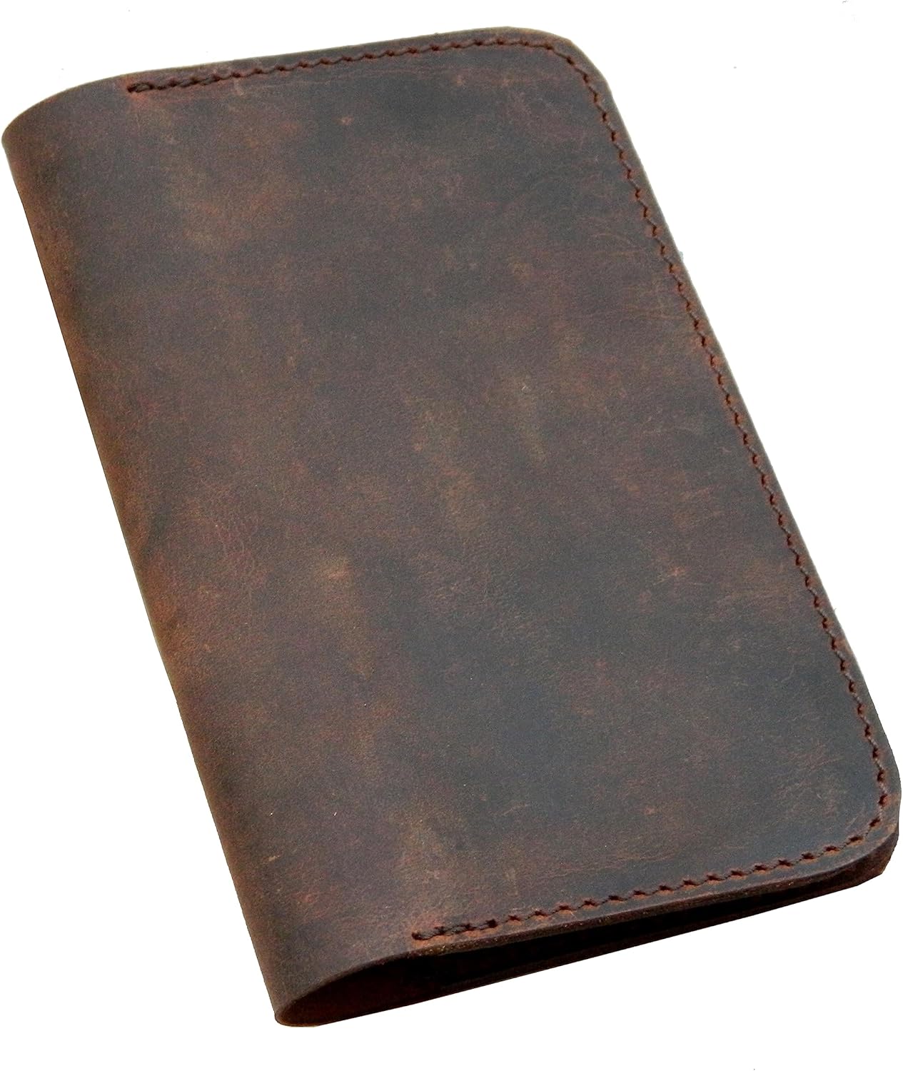 Leather Journal Cover for Field Notes Moleskine pocket Cahier Handmade for 3.5" x 5.5" Notebooks/passport holder (Crunch Brown) - Image 2