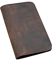 Vista 2 de Leather Journal Cover for Field Notes Moleskine pocket Cahier Handmade for 3.5" x 5.5" Notebooks/passport holder (Crunch Brown)