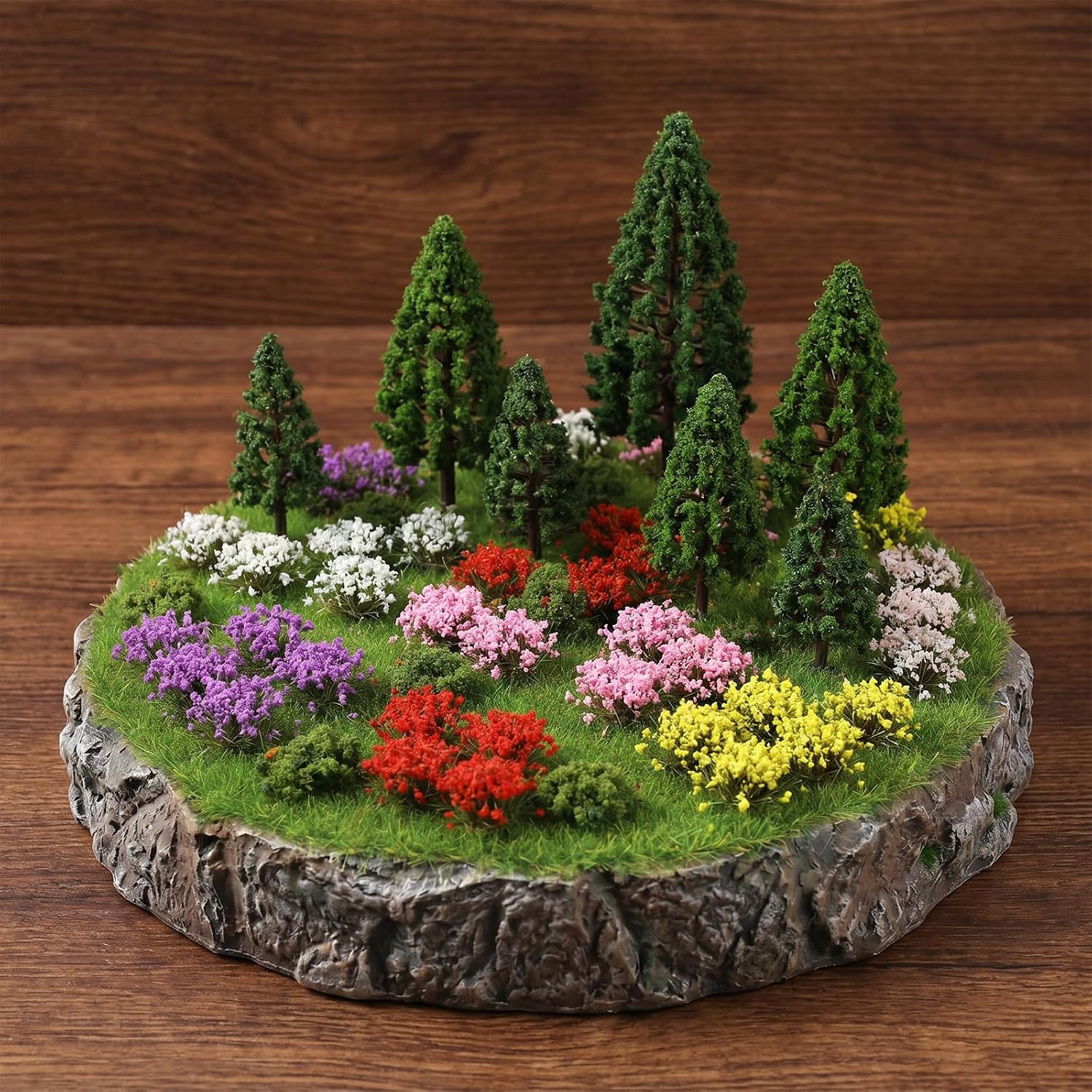 60Pcs Miniature Flowers for Crafts, Static Grass Tufts
