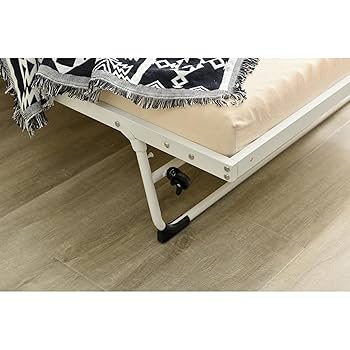 ホワイト】 パイプベッド 折りたたみベッド ベッド 下収納 耐