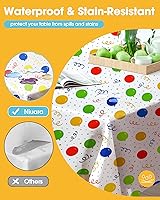 Vista 2 de Mantel de Mesa de Plástico Rectangular con Globos de Cumpleaños, Paquete de 4, Mantel de 54''×108'' para Mesas de 6 pies, Mantel para Uso Globo
