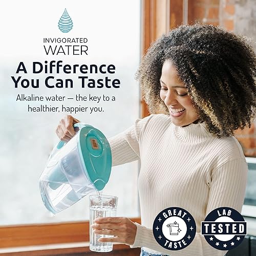 Miniatura 4 de Invigorated Water Jarra de filtro de agua alcalina, filtro alcalino de larga duración con sistema de filtración multietapa, jarra de agua alcalina