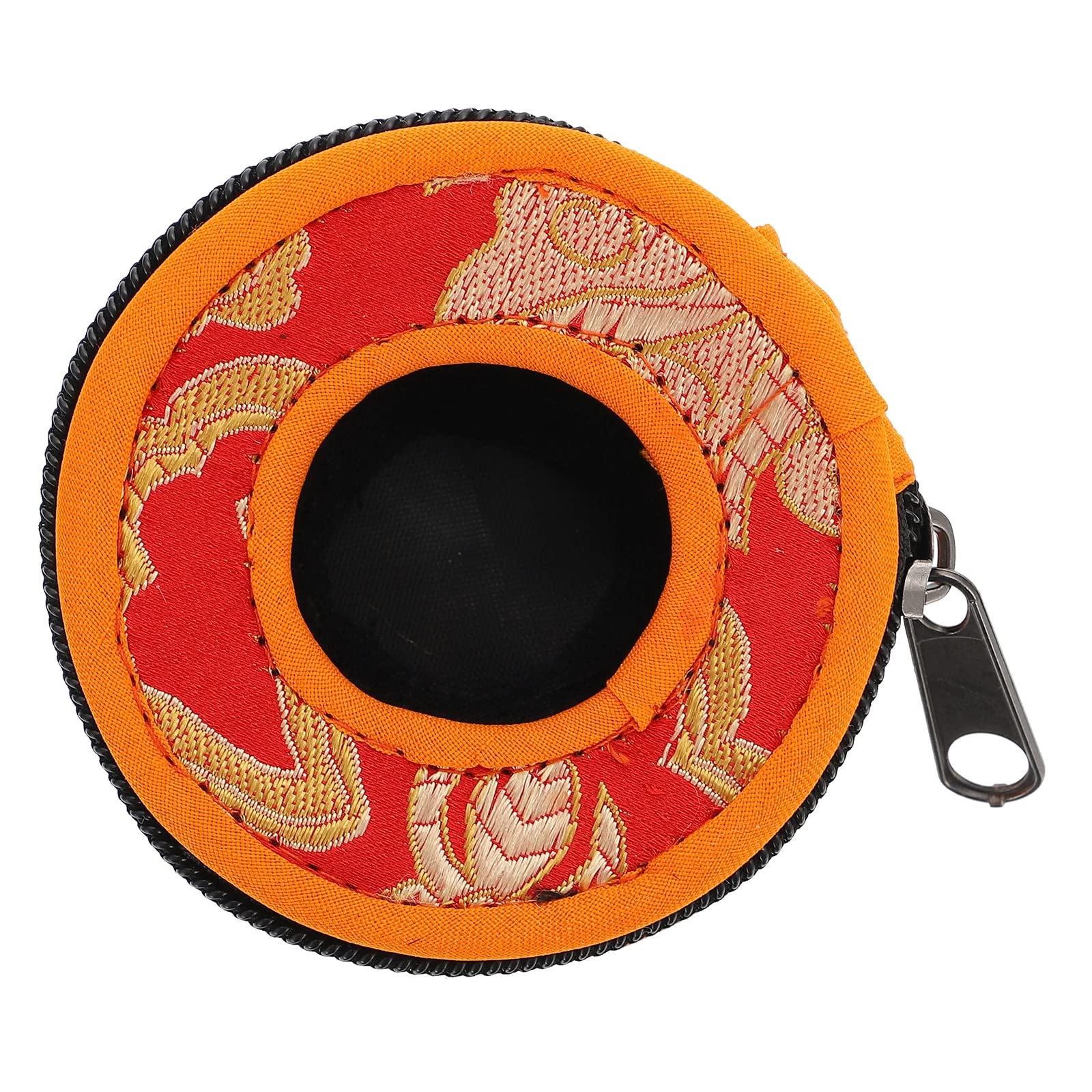 Nepal Tingsha Cymbals Storage Bag - Handmade Meditation Bell Pouch With Zipper Closure