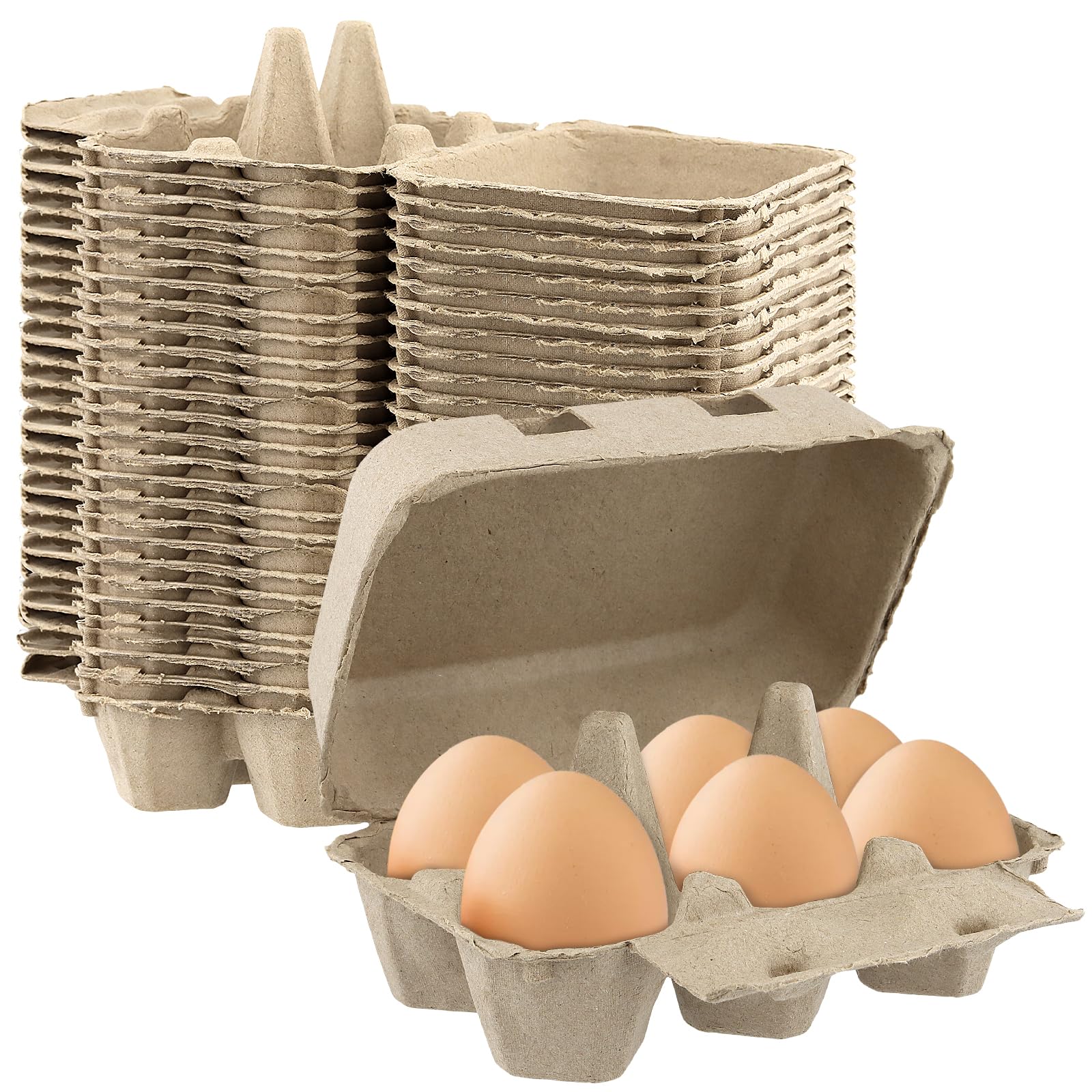 12 Stück Eierkarton 6er - Wiederverwendbare Eierschachteln Aus Naturzellstoff