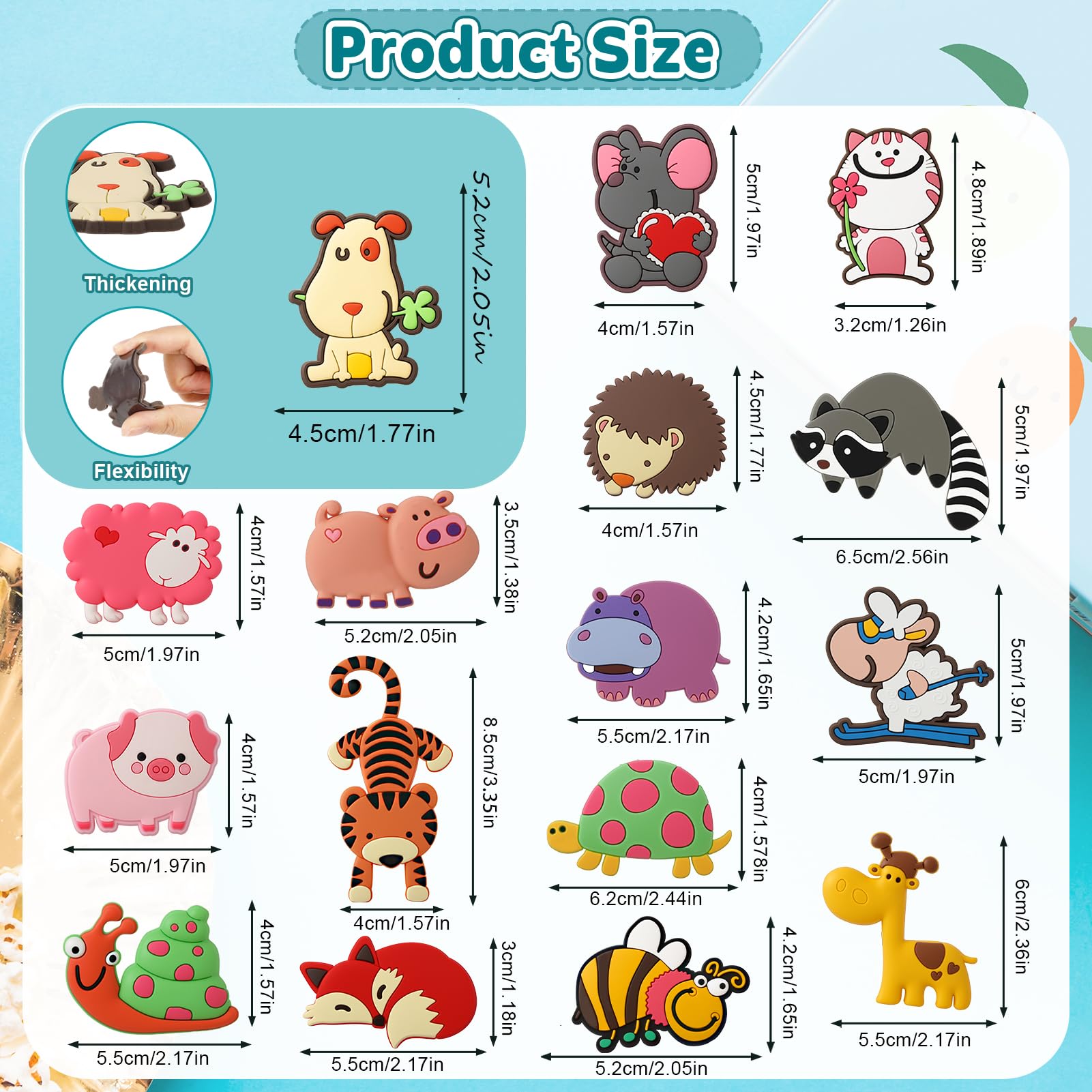 Fridge Magnets for Kids 16 Pcs Cute Magnetic Animals for Toddlers Educational Animal Fridge Magnets for Early Learning and Fine Motor Skills Development - Image 2