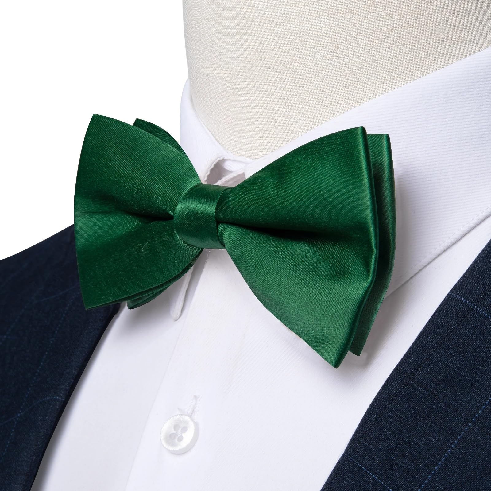 JFDBGU Wedding Bow Tie Silk Pre-tied Bowtie Cufflink Set for Party Knot Handkerchief Accessory