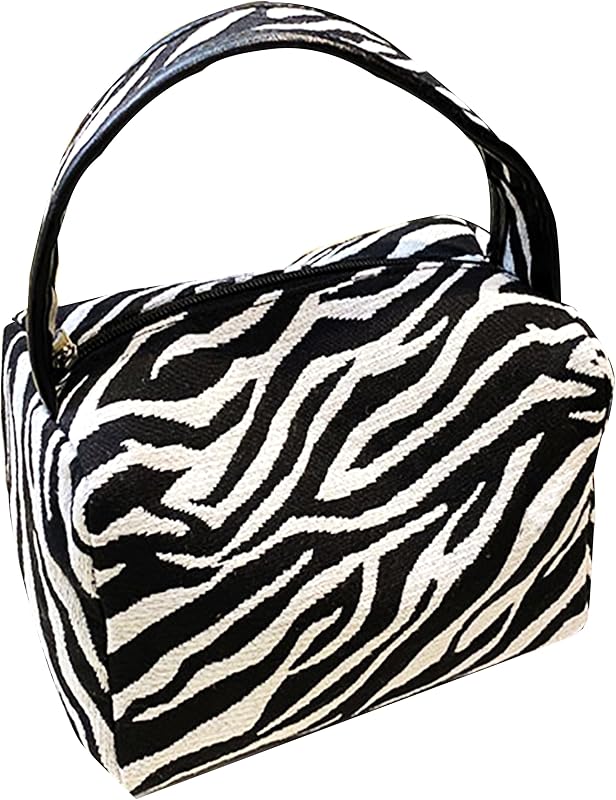 Necessaire YIMIKE com estampa de zebra, alça superior e fechamento com zíper, Pacote com 1