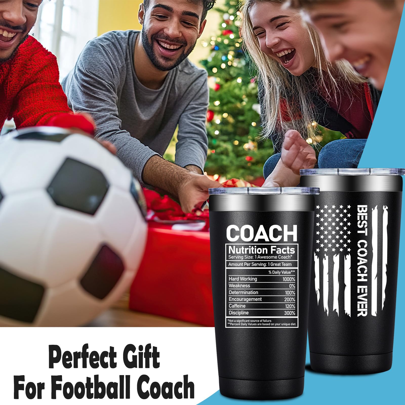 Grifarny Coach Gifts for Men, Women - Best Coach Ever Tumbler Cup 20 oz - Coaches Appreciation Gifts - Basketball, Soccer, Football, Baseball, Softball, Gymnastics, Dance, Swim, Cheer Coaches Gift