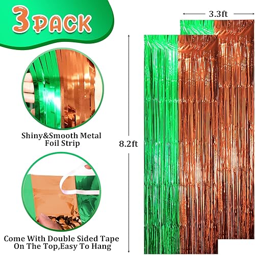 Miniatura 290 de Cortinas de fondo de flecos de papel de aluminio para fiestas, 3 piezas, 39.6 x 98.4 pulgadas, azul retro 48 Retro Azul,03 Rosa,04 Rosa