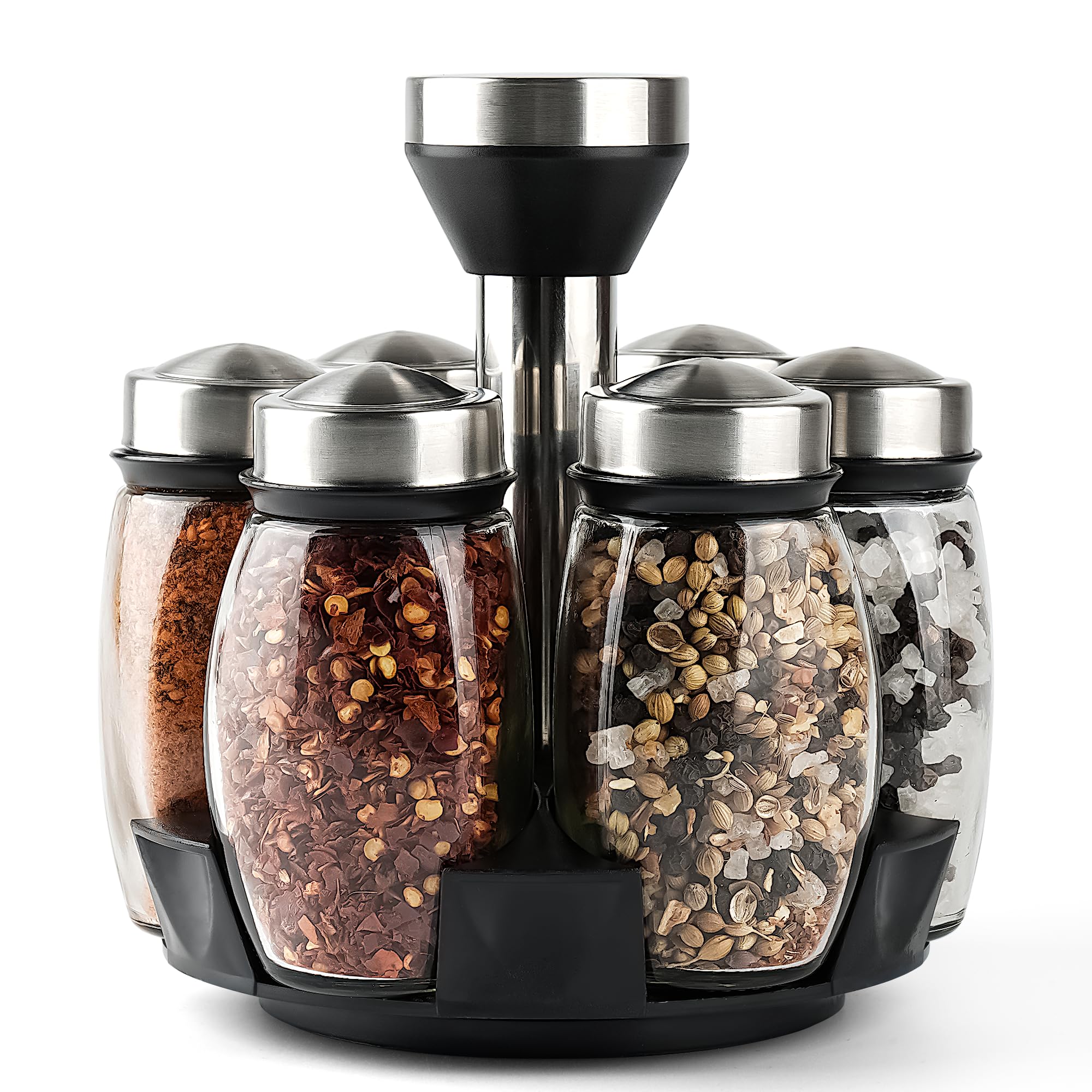 2 Barattoli Per Spezie Con Coperchio A Fori Regolabili - Vetro E Acciaio Inox, Per Sale, Pepe E Erbe - Foto 6