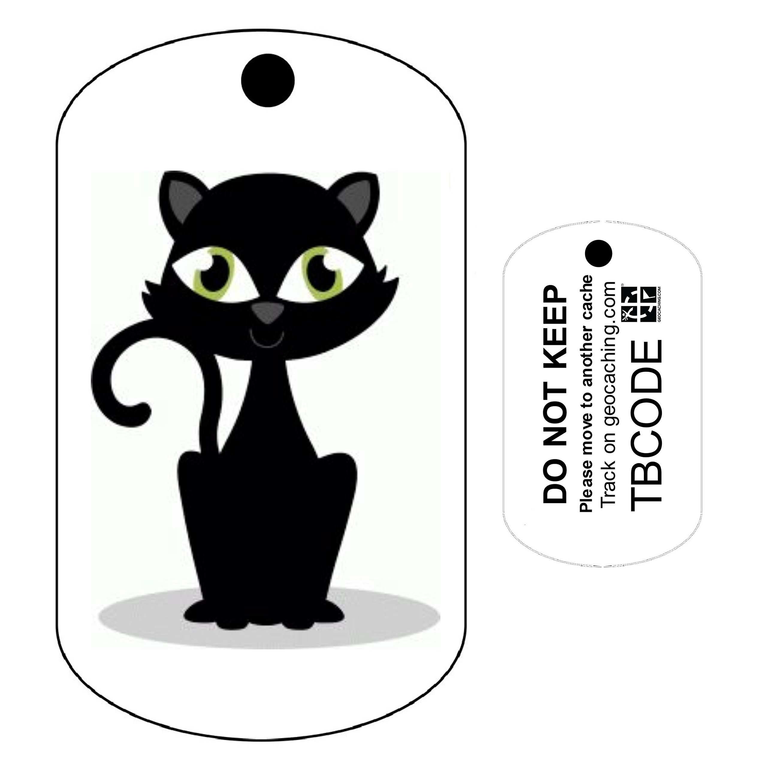 AllCachedUp Black Cat (Travel Bug) For Geocaching - Trackable Tag - Unactivated