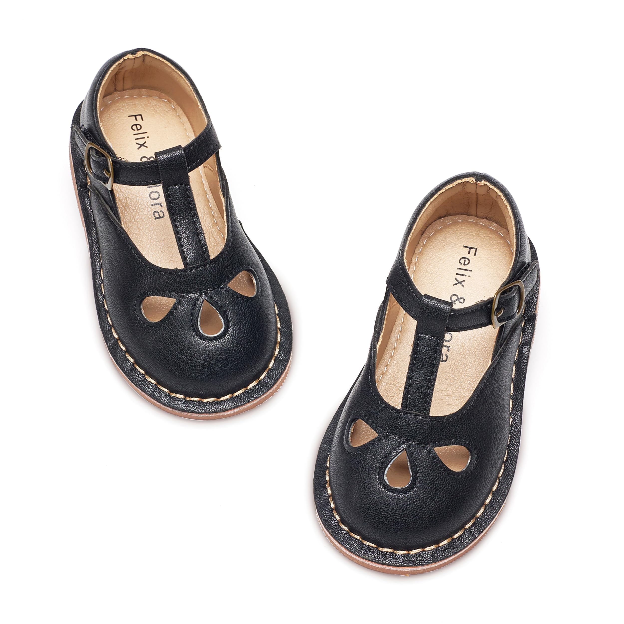 Felix &amp; Flora Toddler Little Girl Princess Dress Shoes-Mary Jane Flats for Girl Party School Shoes