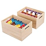 Sorbus Unfinished Wood Crates - Organizer Bins&comma; Wooden Box for Pantry Organizer Storage&comma; Closet&comma; Arts & Crafts&comma; Cabinet Organizers&comma; Containers for Organizing &lpar;2 Pack&rpar;